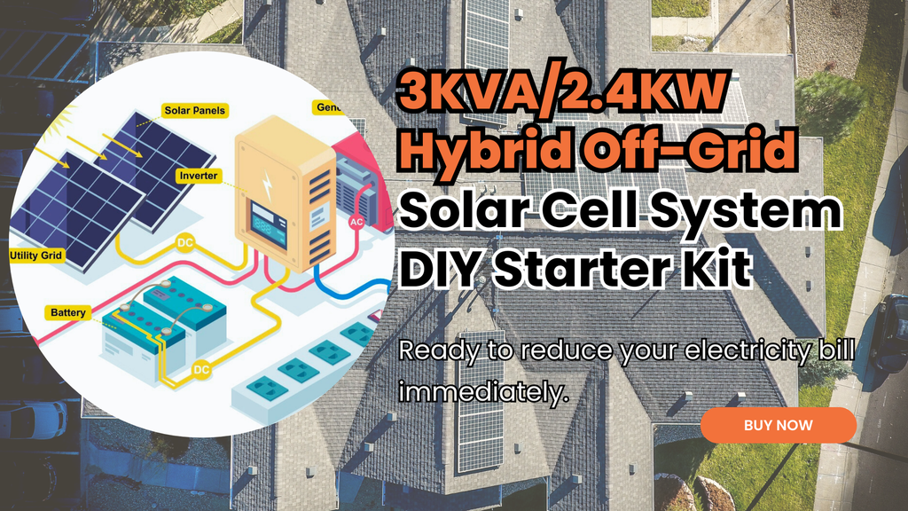 3KVA/2.4KW Hybrid Off-Grid Solar Cell System DIY Starter Kit